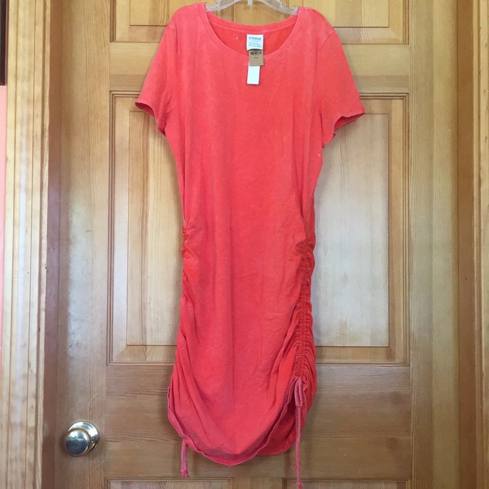 PINK by Victoria Secret coral acid washed t-shirt dress in size medium